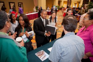 People talking to different graduate schools.